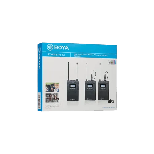 BOYA BY-WM8 PRO-K2 UHF DUAL CHANNEL WIRELESS MICROPHONE(6m)