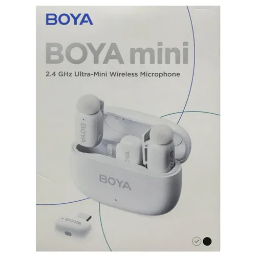 BOYA mini-13 2.4 GHz Ultra Mini Wireless Microphone System with Lightning+Type-C – White