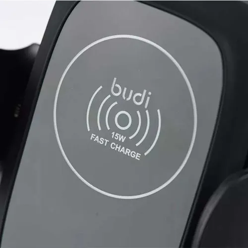 Budi 15W Phone Holder Wireless Car Charger