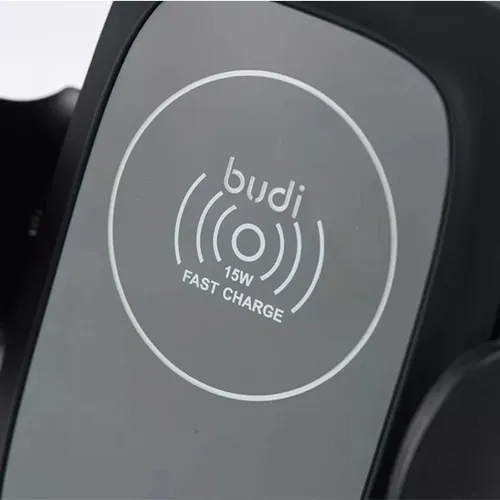 Budi 15W Phone Holder Wireless Car Charger