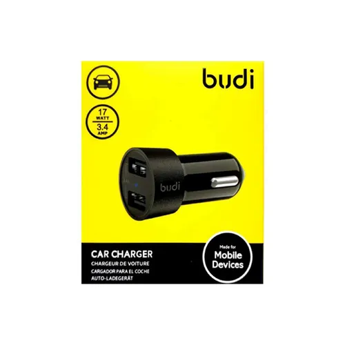 Budi 17W Dual Port USB Car Charger CC622BS