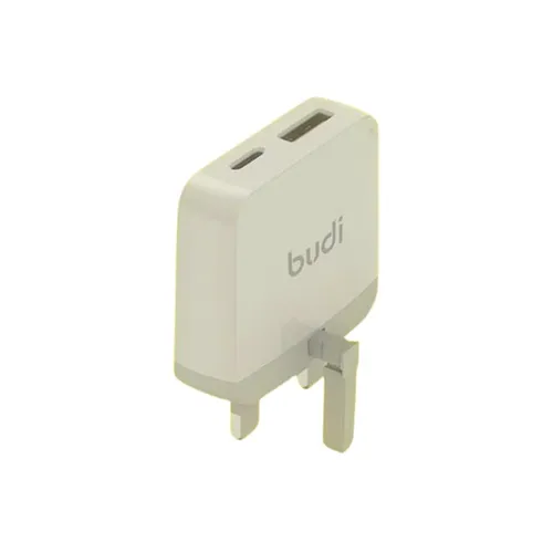 Budi 18W USB QC3.0 + Type-C PD 3 Pin Charger