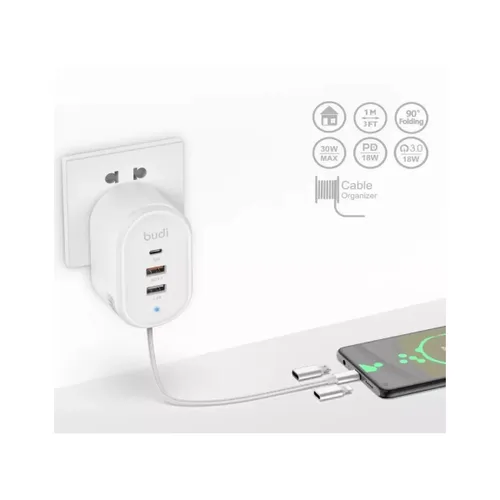 Budi 32W Home Charger USB-C Lightning Micro USB / AC312TVW