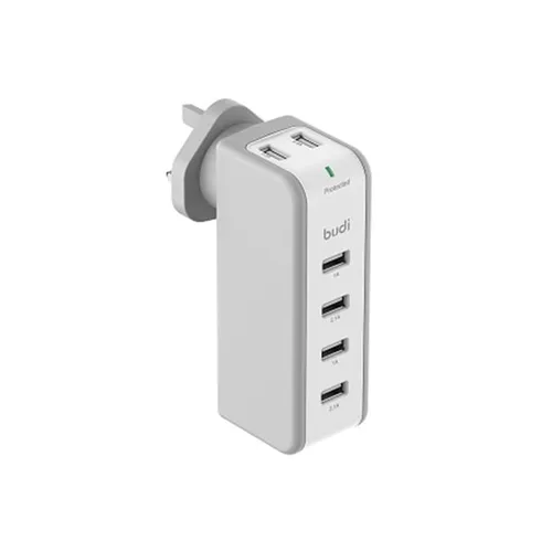 Budi 36W 6 Port USB 3 Pin Charger
