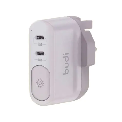 Budi 40W Dual Type-C Wall Charger With Night Light