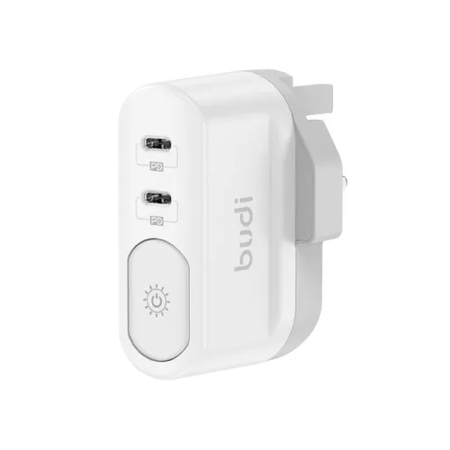 Budi - AC326DUW 40W Dual Type-C Wall Charger With Night Light