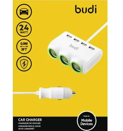 Budi Car Charger 4 USB Port M8J650