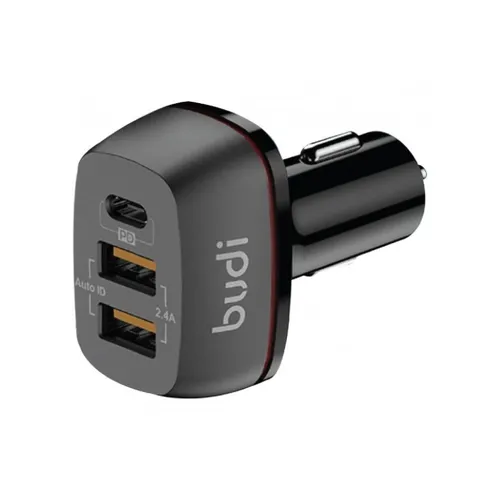 Budi Dual USB Type C and PD Car Charger CC626TB