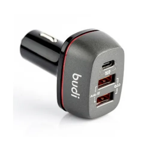 Budi Dual USB Type C and PD Car Charger CC626TB