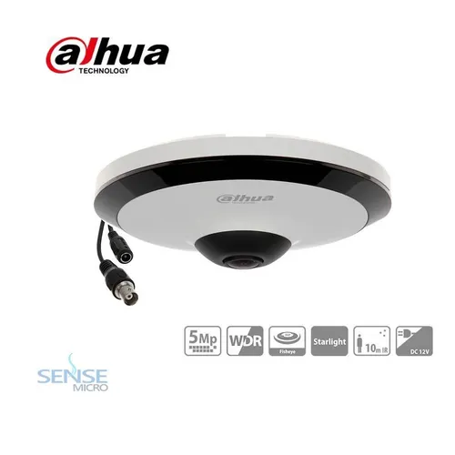 CAMERA - DAHUA DH-HAC-EW2501P-0140B 5MP HDCVI IR-FISHEYE STARLIGHT,MIC
