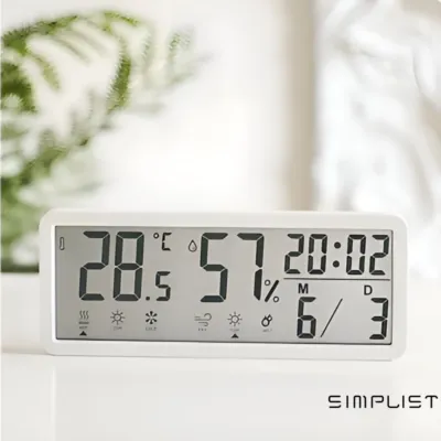 CarbonVision Pure – Digital clock with Humidity, Temperature, Date and Time Display