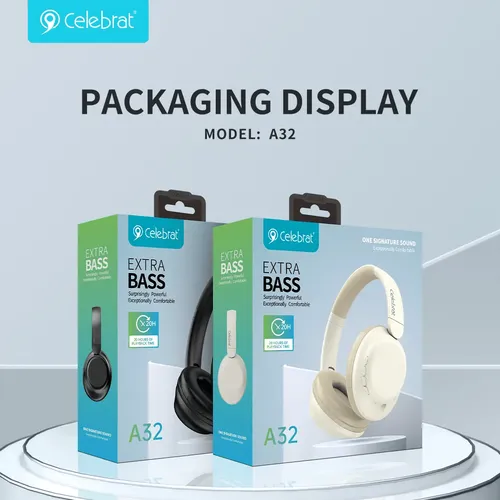 Celebrat A32 Extra Base Bluetooth Headphone