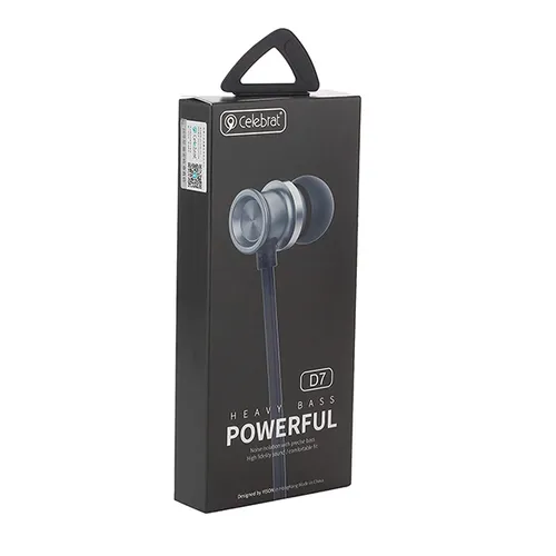 Celebrat D7 Black Stereo Music Earphones