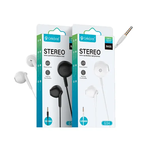 Celebrat G34 Wired Bass Earphone - Black
