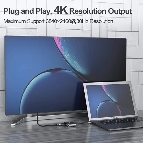 CLDAY Type-C to 4K HDMI + VGA + USB 3.0 + Type-C PD Hub Adapter