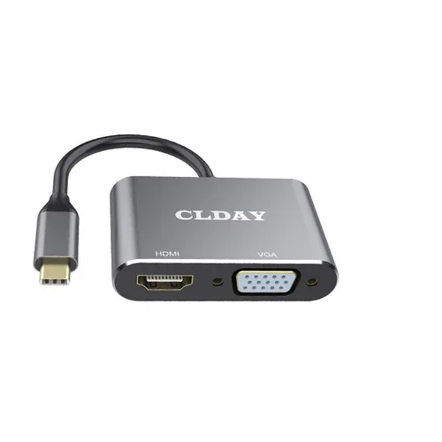 CLDAY Type-C to 4K HDMI + VGA + USB 3.0 + Type-C PD Hub Adapter