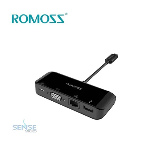 CONVERTER - ROMOSS CH07CVEA USB-C TO VGA,LAN,USB 3.0,