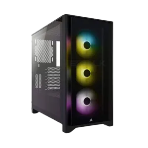 Corsair ICUE 4000X RGB Tempered Glass Mid-Tower ATX PC Smart Case – Black