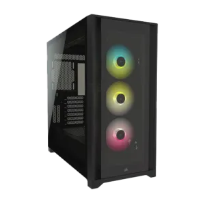 Corsair ICUE 5000X RGB Tempered Glass Mid-Tower ATX PC Smart Case – Black