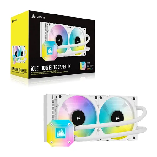 Corsair Icue H100i Elite Capellix Xt Liquid CPU Cooler White 240mm