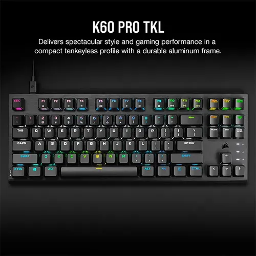 Corsair K60 PRO TKL RGB Tenkeyless Optical-Mechanical Gaming Keyboard