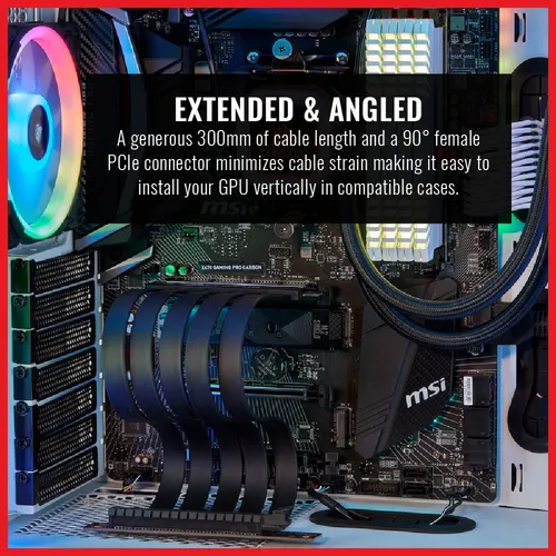 Corsair Premium 300mm PCI-E 3.0 x16 Vertical VGA Riser Cable