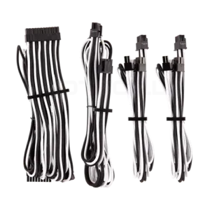 Corsair Premium Individually Sleeved PSU Cables Starter Kit Type 4 Gen 4 – Black&White