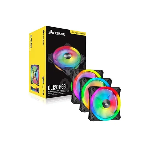 Corsair QL120 RGB 120MM 3 Fan Kit With Lighting Node Core