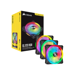 CORSAIR QL120 RGB 120MM PWM TRIPLE FAN KIT WITH Lighting Node core