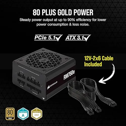 Corsair RMe RM750E – 750 WATT 80 Plus Gold Certified Fully Modular Power Supply