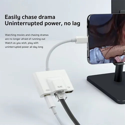COTEetCI 33014 USB-C to USB-C + RJ45 Ethernet + USB Adapter