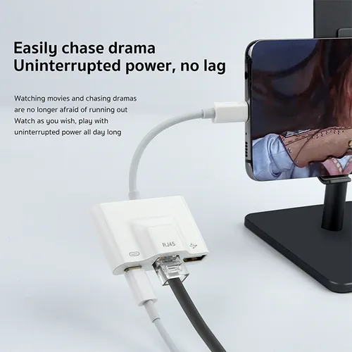COTEetCI 33014 USB-C to USB-C + RJ45 Ethernet + USB Adapter