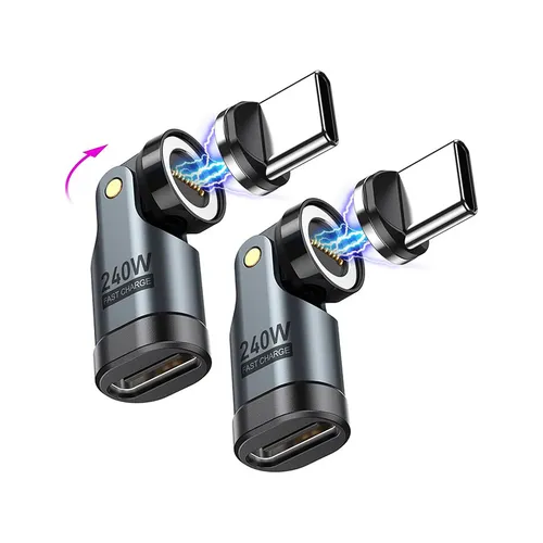 CYBE 9-Pin USB-C to USB-C Magnetic PD 240W 540 Degrees Rotatable OTG Adapter