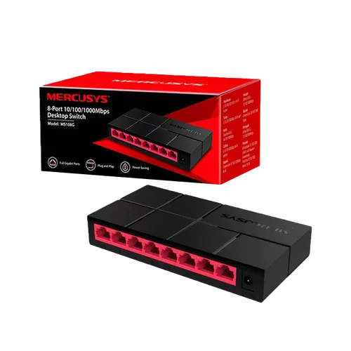 DESKTOP SWITCH - MERCUSYS MS108G 8 PORT 10/1000MBPS GIGABIT