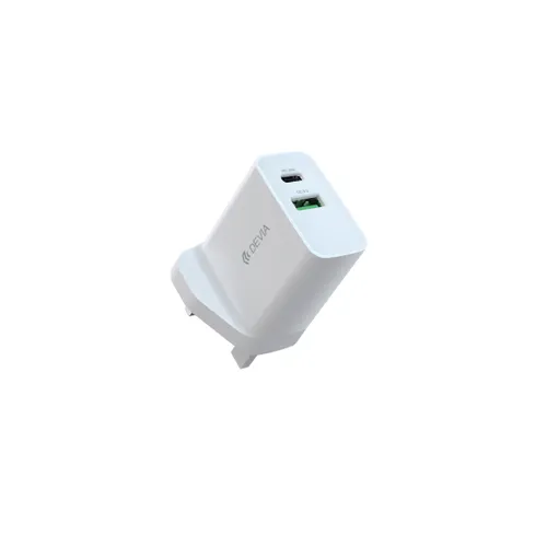 Devia 20W Smart Series UK 3 Pin PD + QC Quick Charger White RLC-510