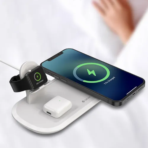 Devia Desktop Wireless Charger 3 IN 1 For Smart Phone, Apple Watch and Earphone