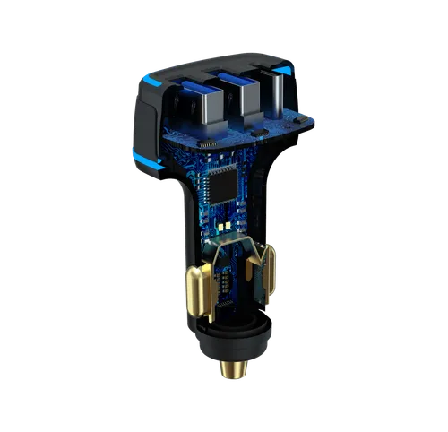 Devia Extreme Speed Series Dual Usb &amp; 1 Type - C, Full Compatible Fast Car Charger ( 85w )