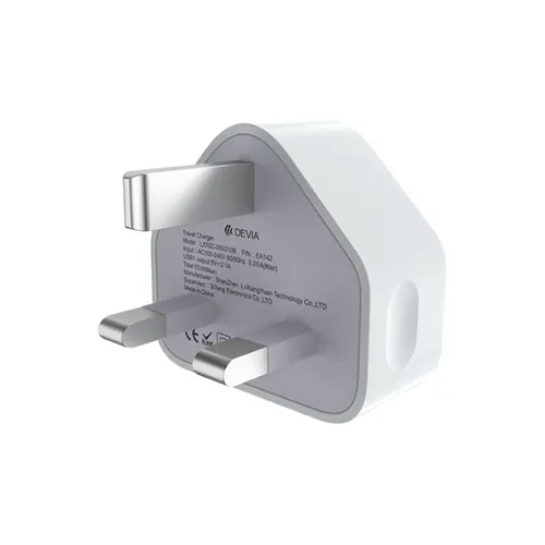 Devia Smart Series 10W USB 2.1A UK 3 Pin Charger - EA142
