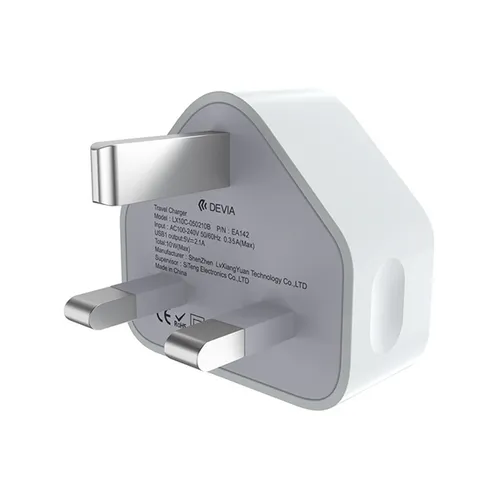 Devia Smart Series 5W USB 1A UK 3 Pin Charger