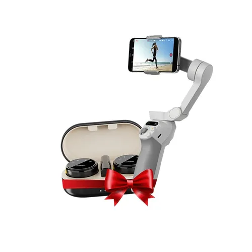 DJI Osmo Mobile SE Gimbal + Porodo Lavalier Microphones - Creator Combo Pack!