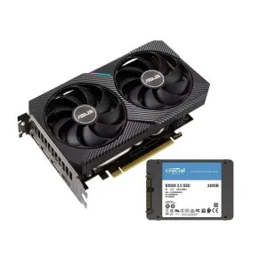 Dual GeForce RTX 3050 OC Edition 8GB + BX500 3D NAND SATA 2.5-inch SSD – 240GB