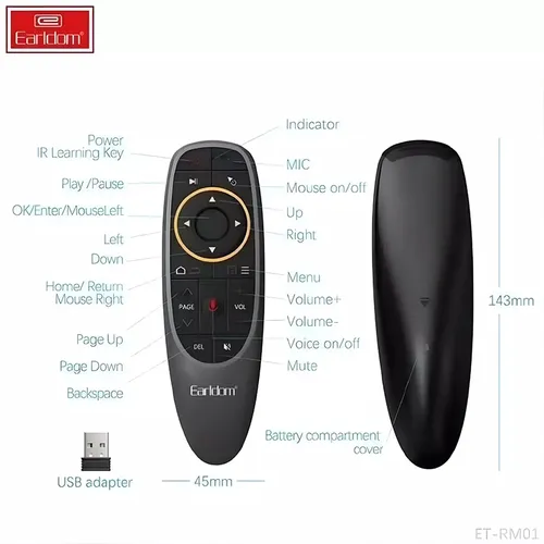 Earldom RM01 2.4GHZ Wireless Air Remote Mouse