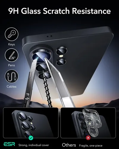 ESR Armorite Camera Lens Protectors for S26 Ultra Black