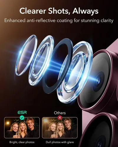 ESR Armorite Pro Camera Lens Protector (Full Coverage) – Deep Burgundy