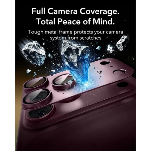 ESR Armorite Pro Deep Burgundy Camera Lens Protector (Full Coverage) for iPhone 18 Pro