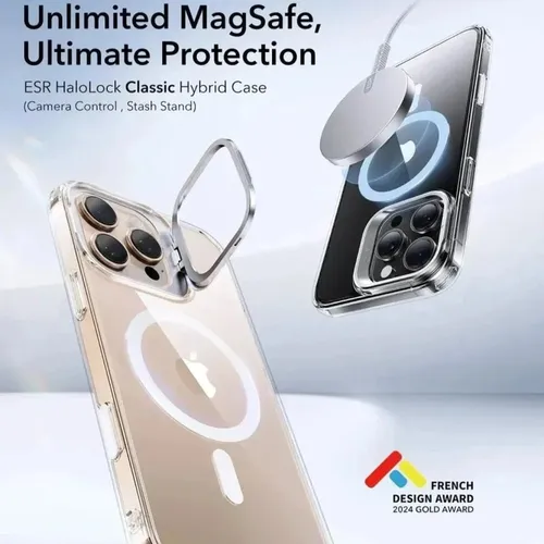 ESR Classic Hybrid Case with Stash Stand for iPhone 16 Pro Max