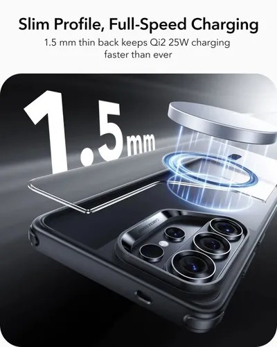 ESR Classic Hybrid Clear Black MagSafe Case for S26 Ultra