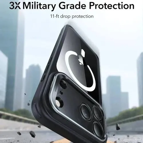 ESR Classic Hybrid Clear Black MagSafe Case with Stash Stand for iPhone 17 Series
