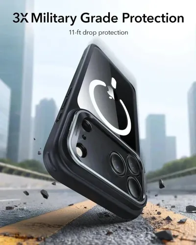 ESR Classic Hybrid Clear Black MagSafe Case with Stash Stand for iPhone 17 Series