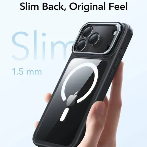 ESR Classic Hybrid Clear Black MagSafe Case with Stash Stand for iPhone 17 Series